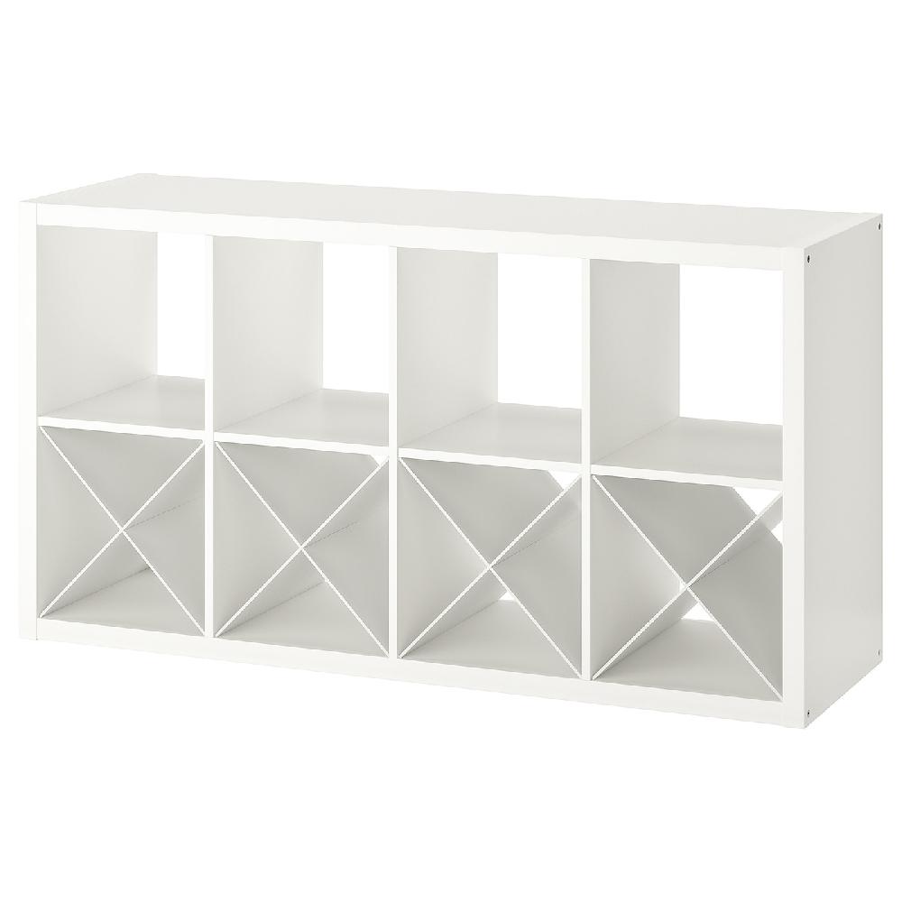 IKEA KALLAX Scaffale con 4 accessori bianco 77x147 cm
