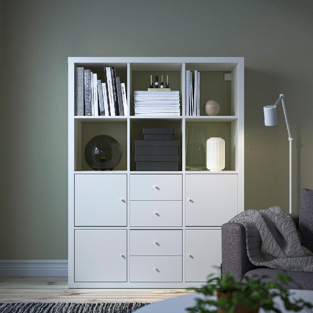 IKEA KALLAX Scaffale Con 6 Accessori Bianco 112x147 Cm