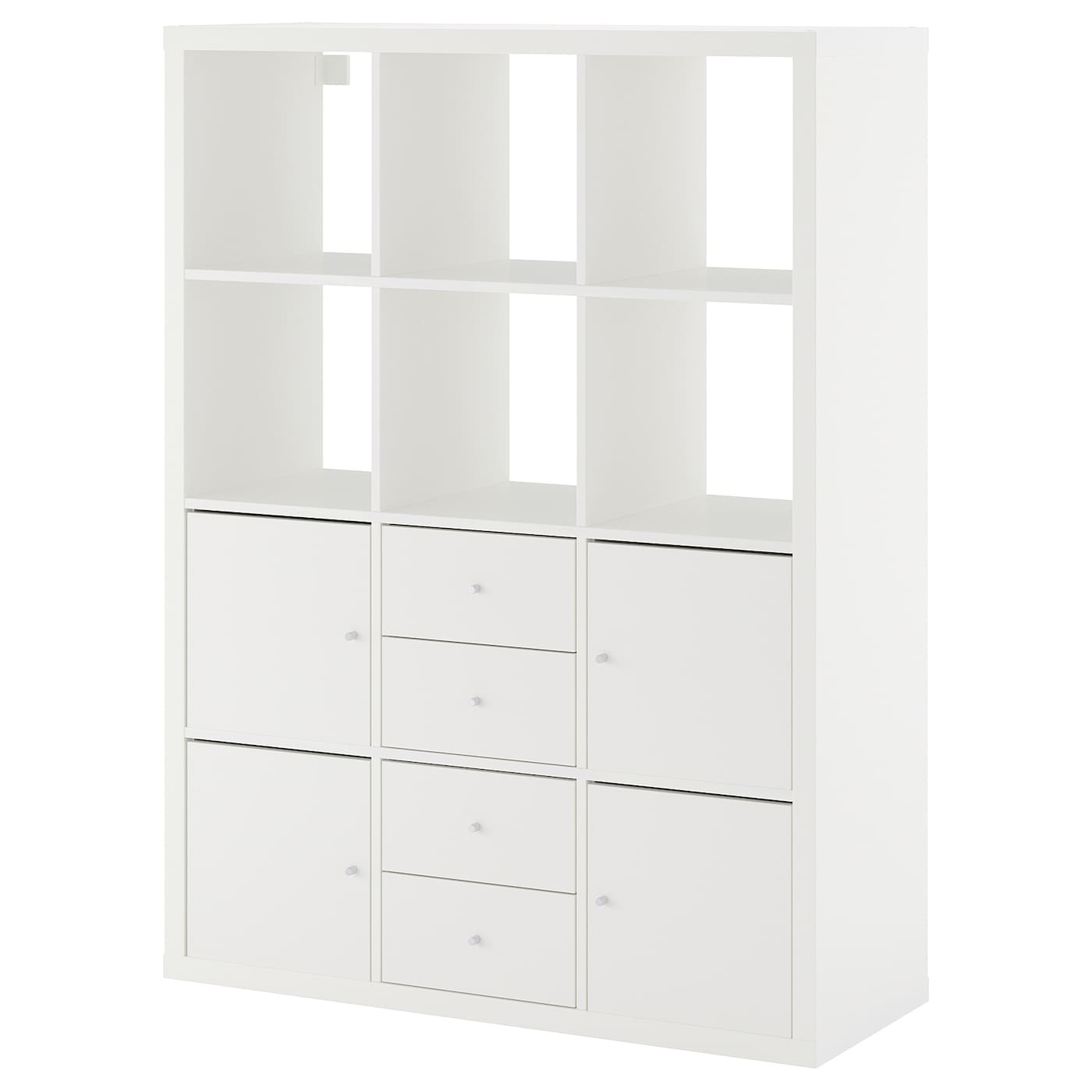 IKEA KALLAX Scaffale con 6 accessori bianco 112x147 cm