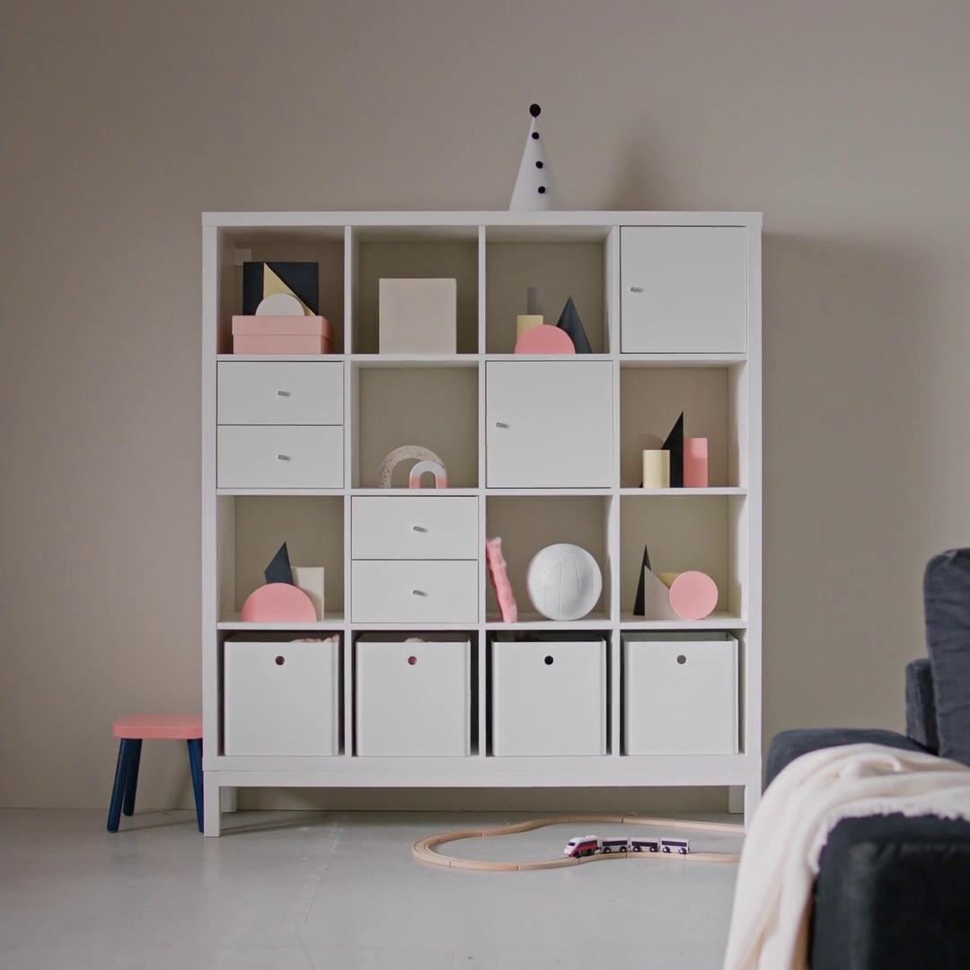 IKEA KALLAX Scaffale Con Base Bianco/bianco 147x164 Cm