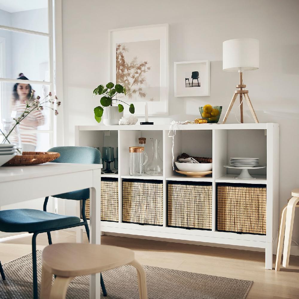 IKEA KALLAX Scaffale Con Base Bianco/bianco 147x94 Cm