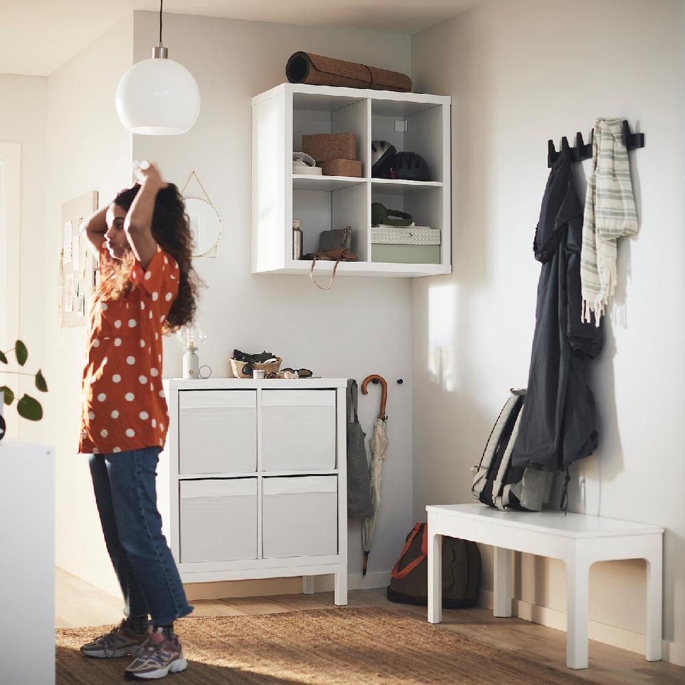 IKEA KALLAX Scaffale Con Base Bianco/bianco 77x94 Cm