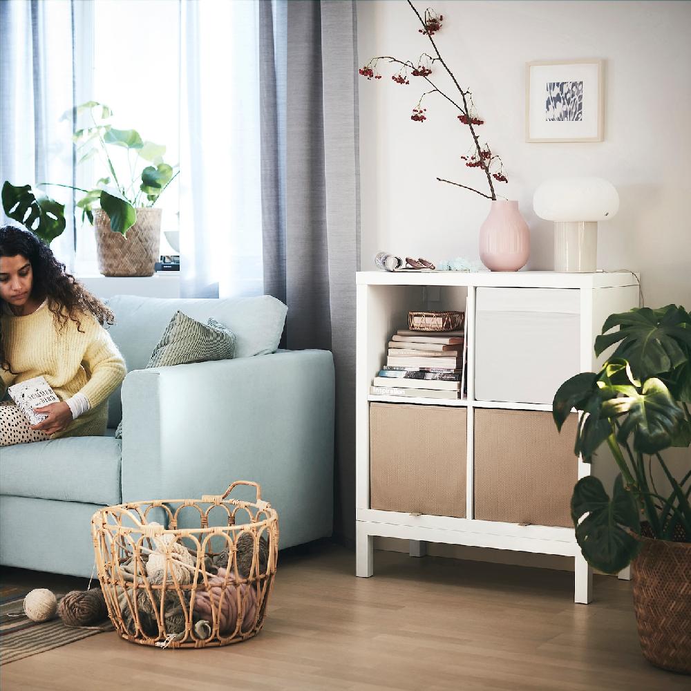 IKEA KALLAX Scaffale Con Base Bianco/bianco 77x94 Cm