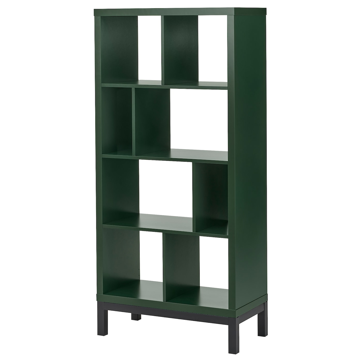 IKEA KALLAX Scaffale con base verde scuro/nero 77x39x164 cm