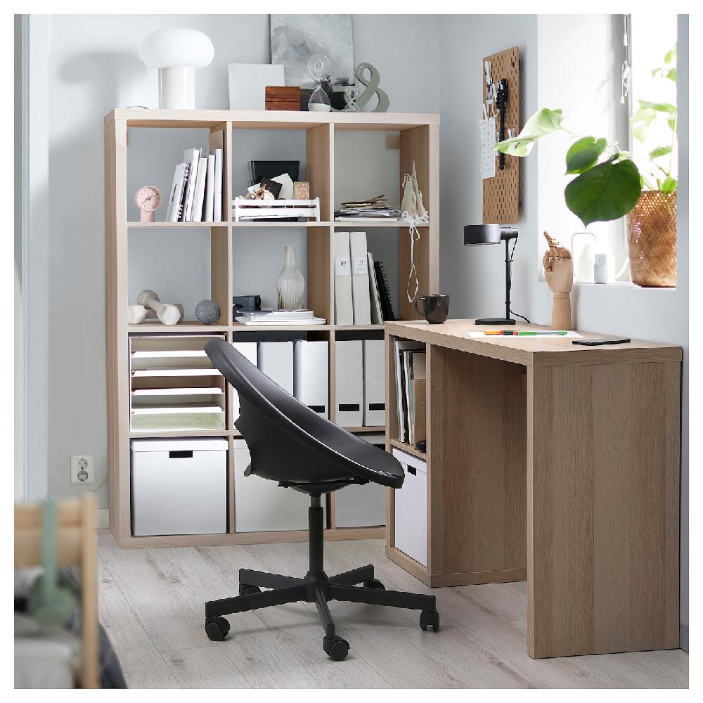 IKEA KALLAX Scrivania Mordente Bianco/effetto Rovere 111x39 Cm