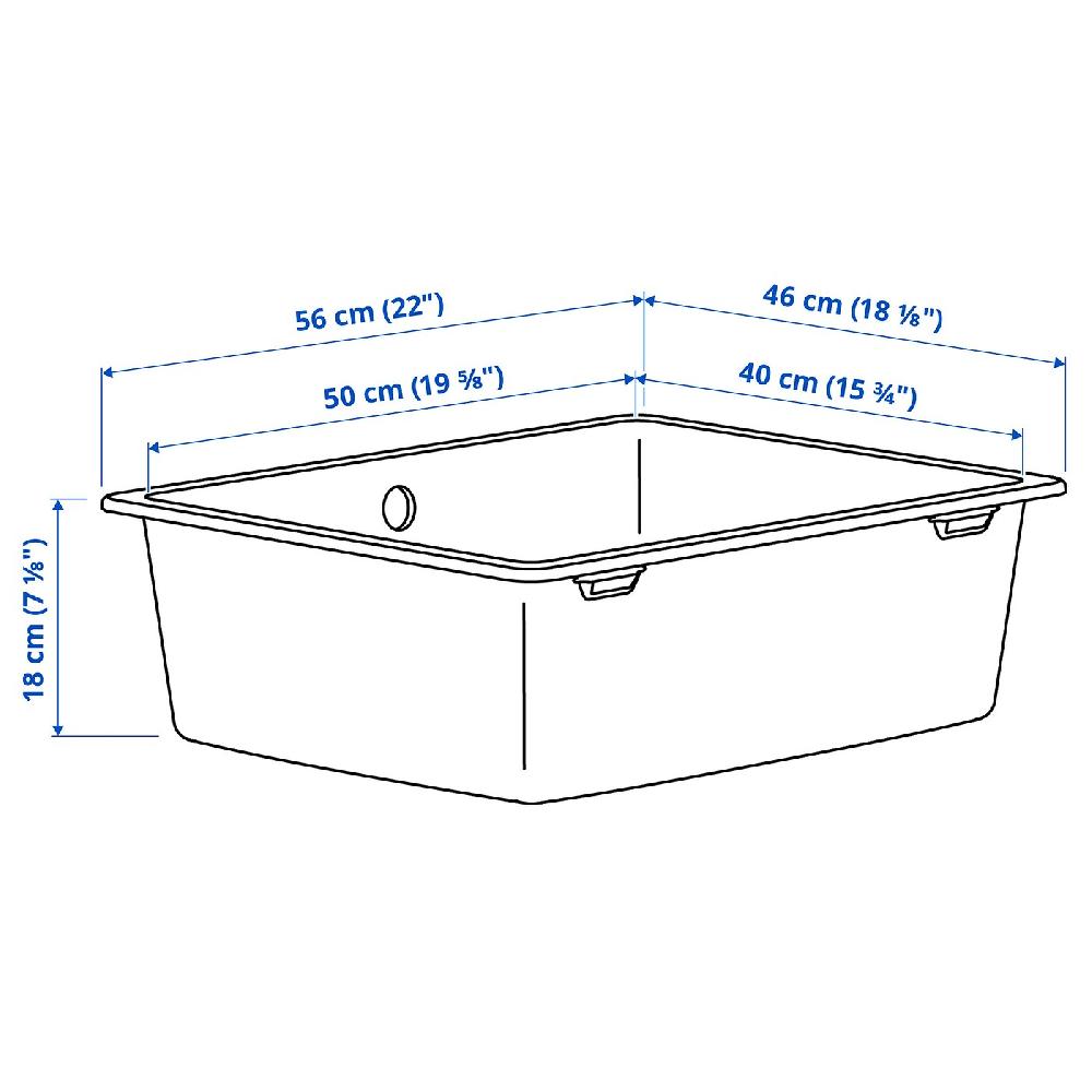 IKEA KILSVIKEN Lavello Da Incasso 1 Vasca Bianco/materiale Composito Di Quarzo 56x46 Cm