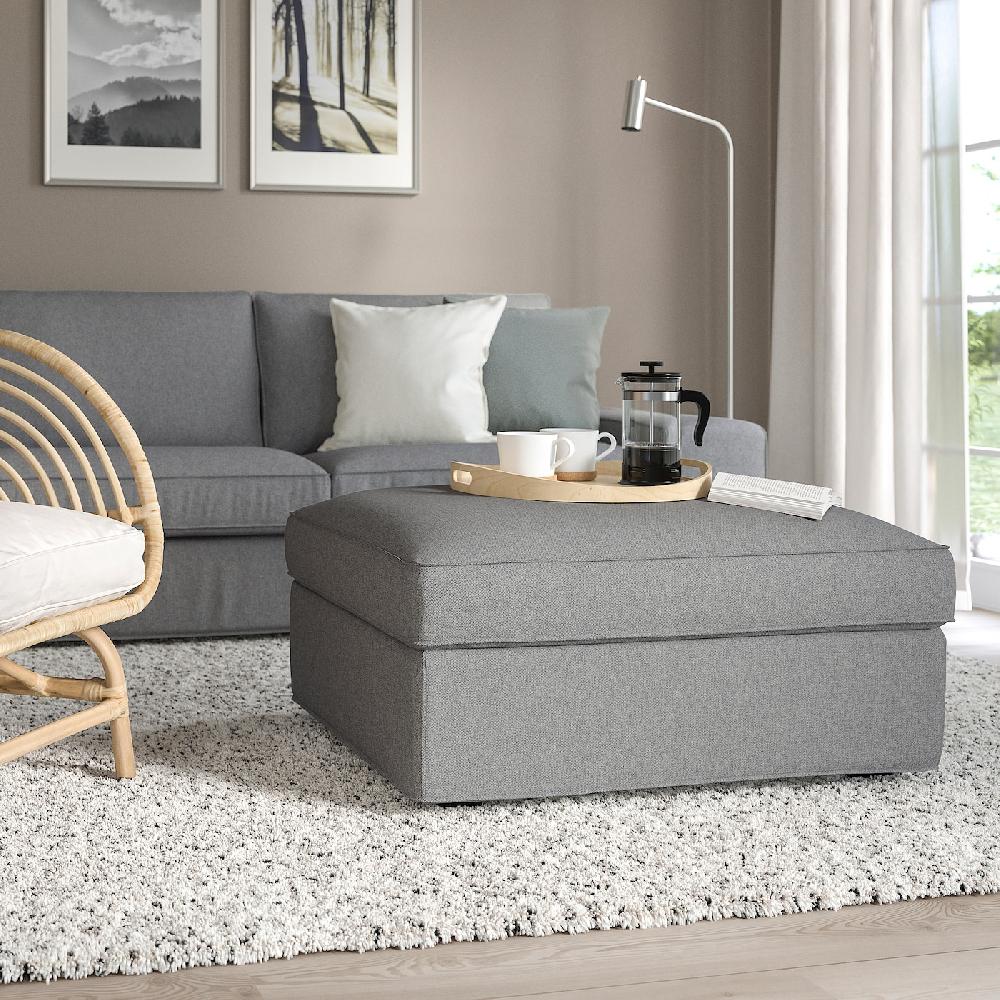 IKEA KIVIK Poggiapiedi Con Contenitore Tibbleby Beige/grigio