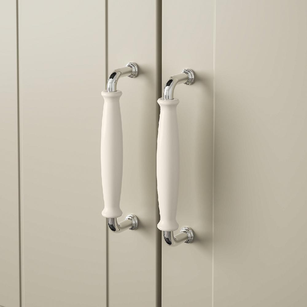 IKEA KLINGSTORP Maniglia Bianco Sporco/cromato 141 Mm