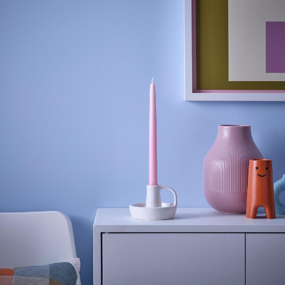 IKEA KLOKHET Candela Senza Profumo Rosa Chiaro 25 Cm