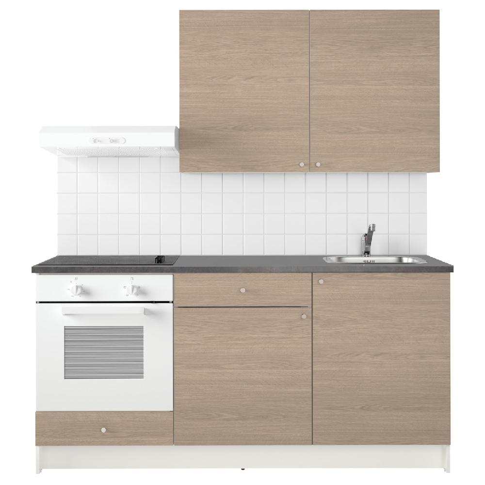 IKEA KNOXHULT Cucina Effetto Legno Grigio 180x61x220 Cm