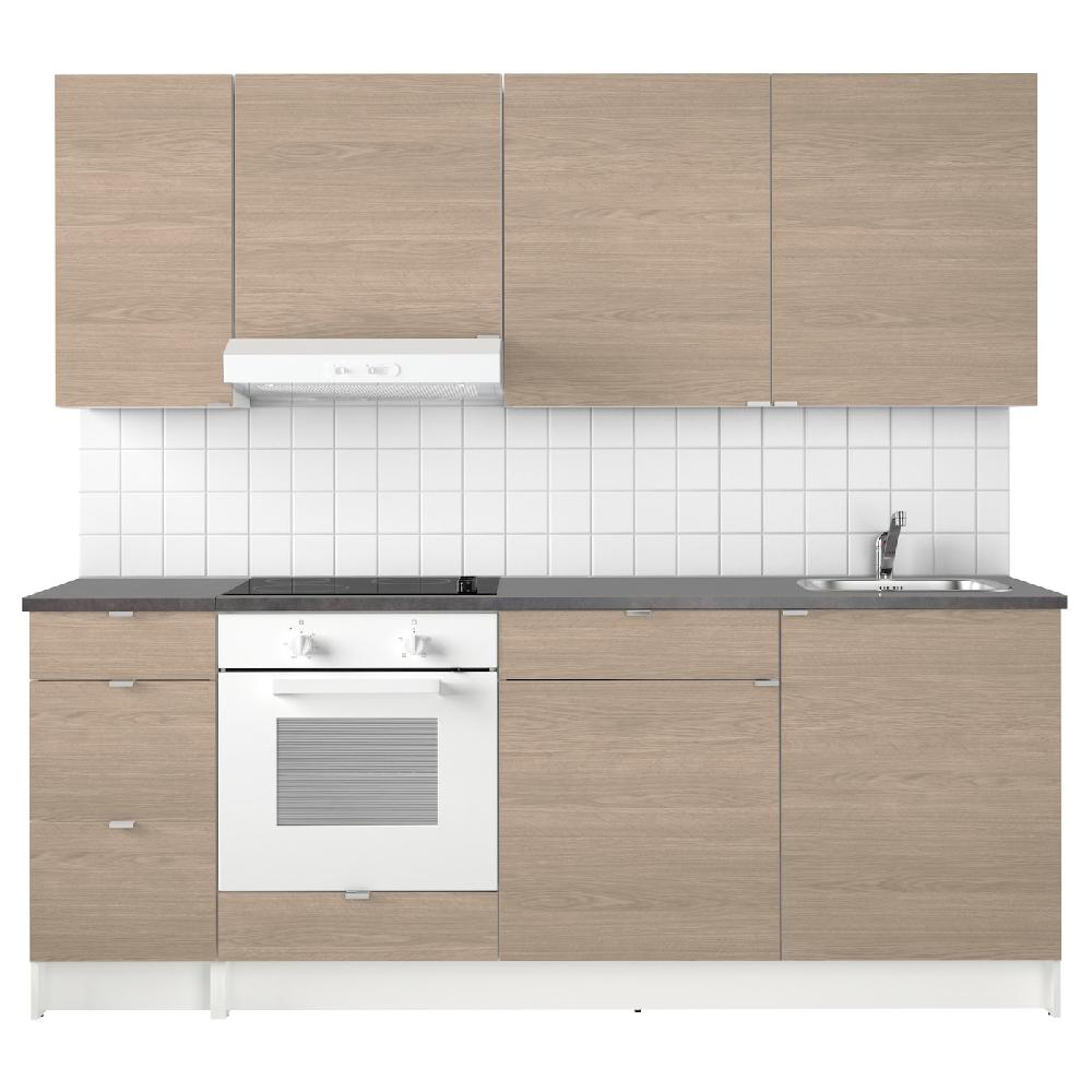 IKEA KNOXHULT Cucina Effetto Legno Grigio 220x61x220 Cm