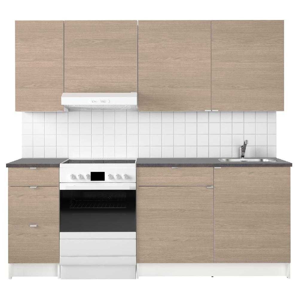 IKEA KNOXHULT Cucina Effetto Legno Grigio 220x61x220 Cm