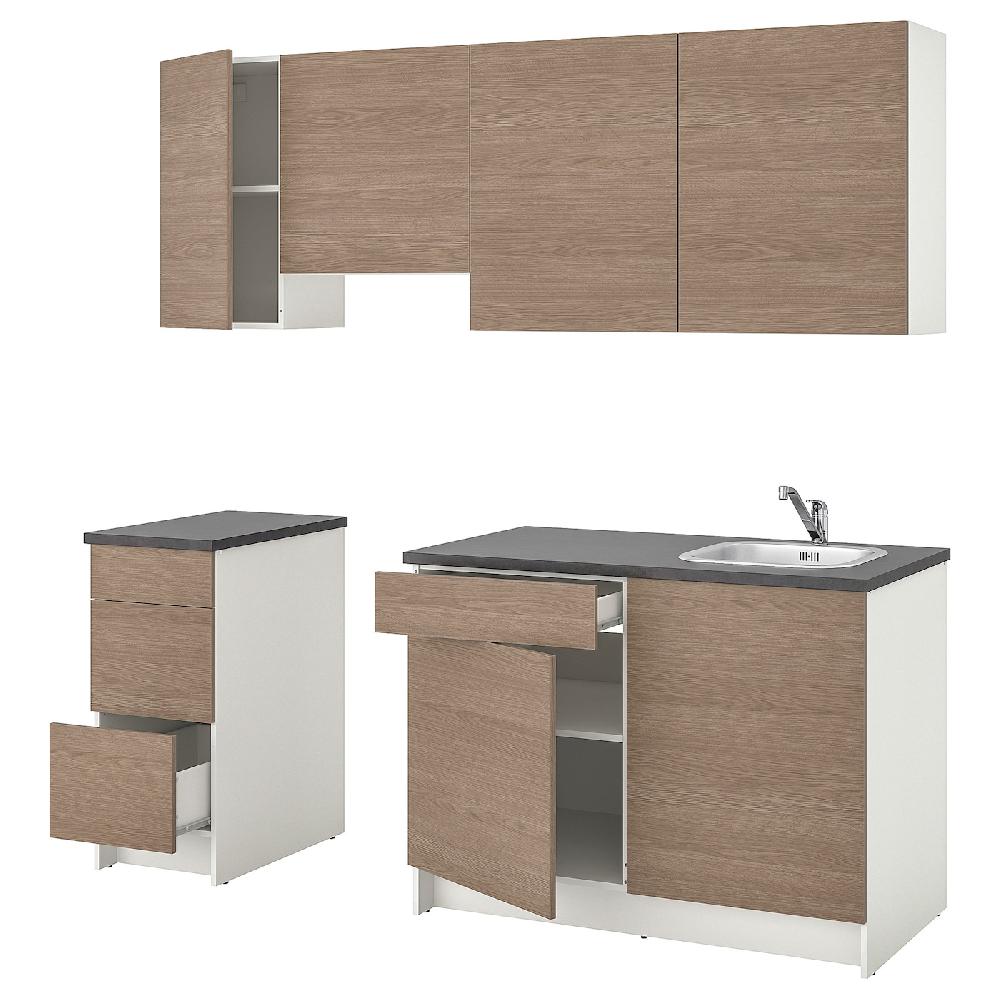 IKEA KNOXHULT Cucina effetto legno grigio 220x61x220 cm