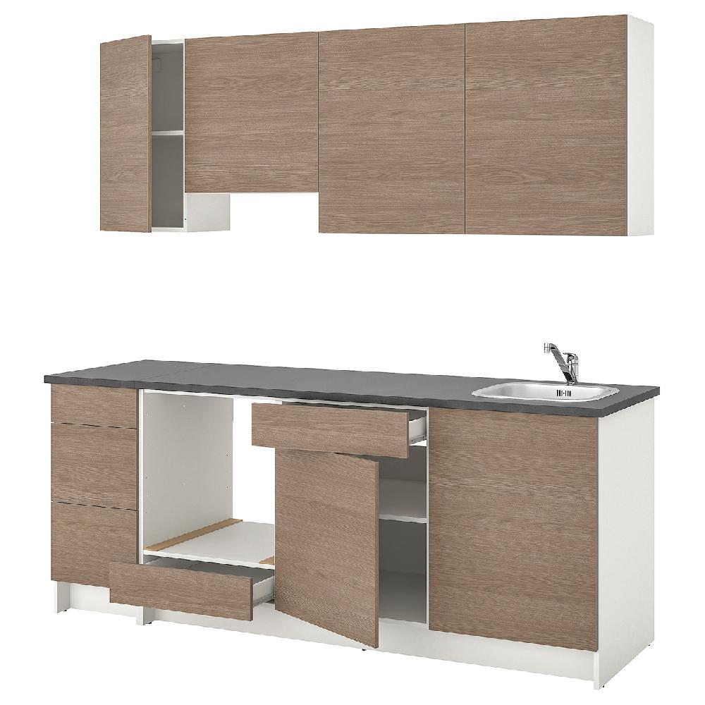 IKEA KNOXHULT Cucina effetto legno grigio 220x61x220 cm