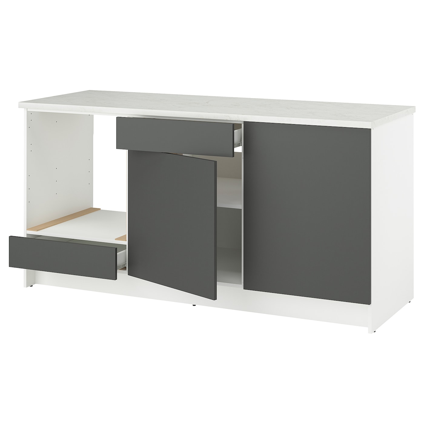 IKEA KNOXHULT Mobile base con ante e cassetto grigio scuro 180 cm