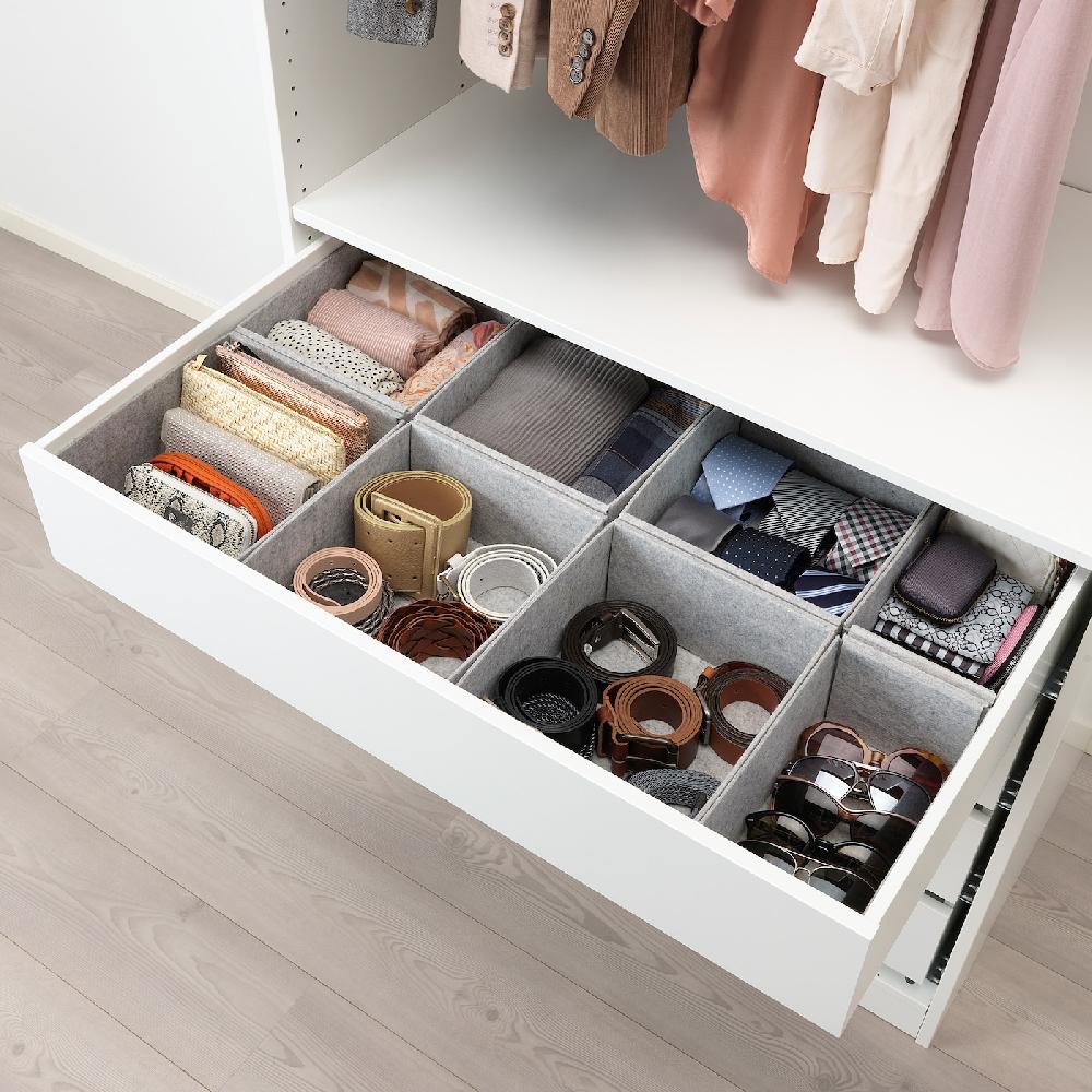 IKEA KOMPLEMENT Set Di 8 Scatole Grigio Chiaro 90x54 Cm