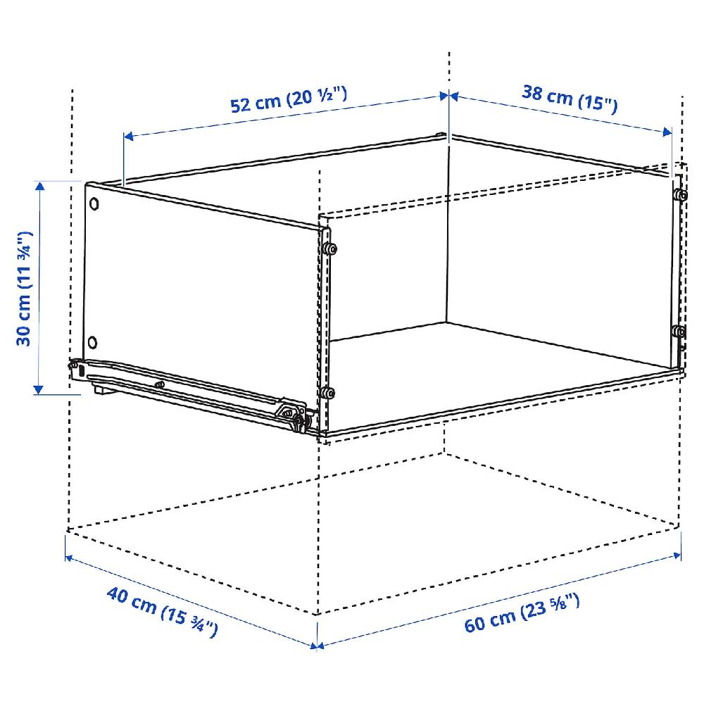 IKEA KONSTRUERA Cassetto Senza Frontale Bianco 30x40 Cm