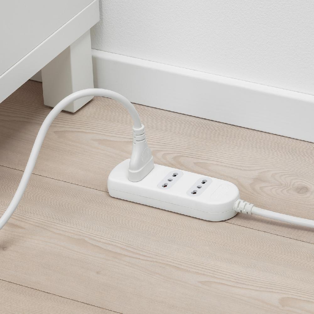 IKEA KOPPLA Multipresa 3 Uscite Con Messa A Terra/bianco 1.5 M