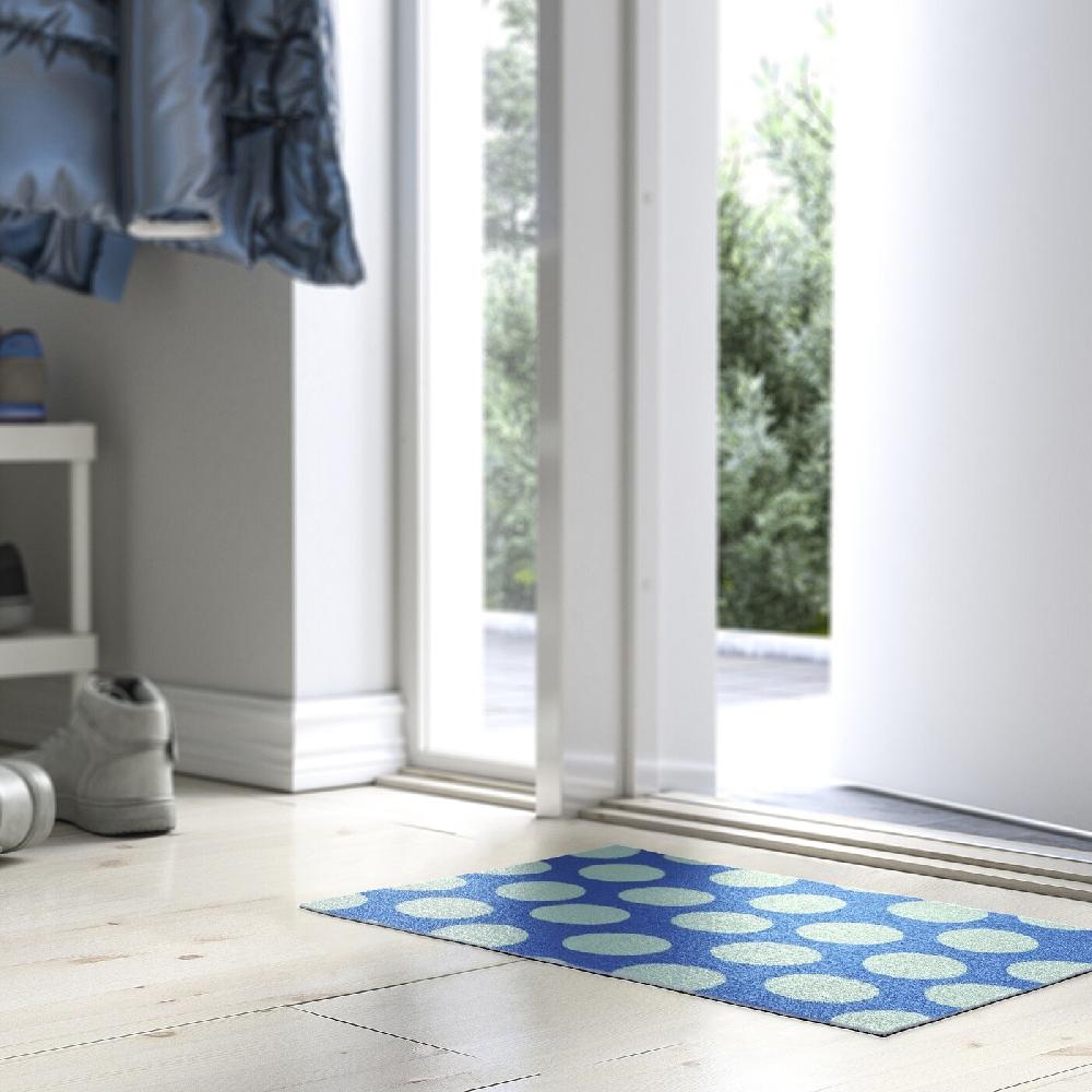 IKEA KÖRFÄLTSPIL Zerbino Blu Verde/a Cerchi 40x60 Cm