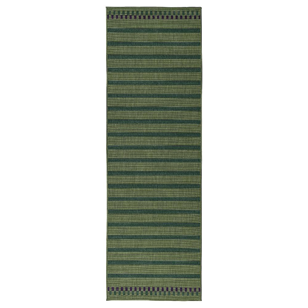 IKEA KORSNING Tappeto tessitura piatta int/est verde viola/a righe 80x250 cm