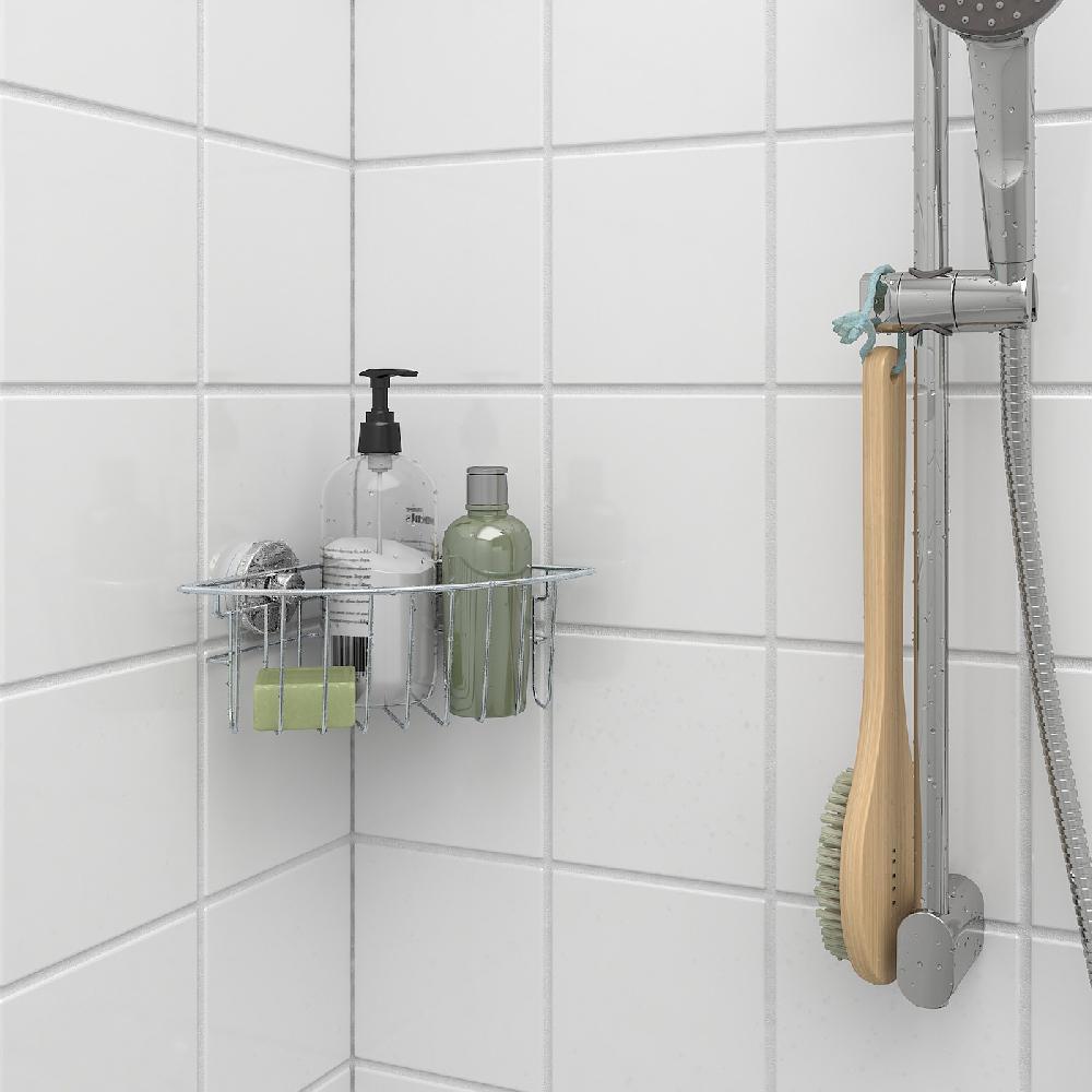 IKEA KROKFJORDEN Mensola Angolare Con Ventosa Zincato 20x11 Cm