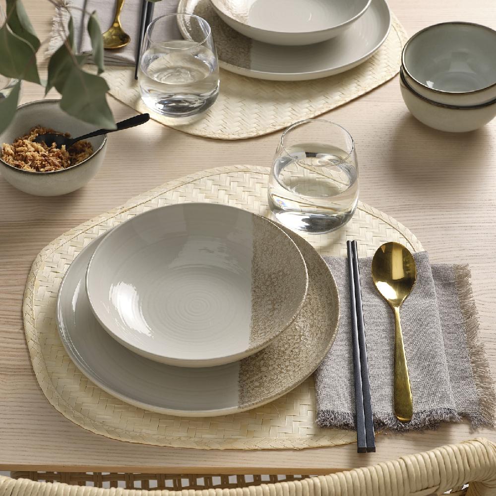 IKEA KRUSTISTEL Piatto Fondo Fantasia/beige Chiaro 19 Cm