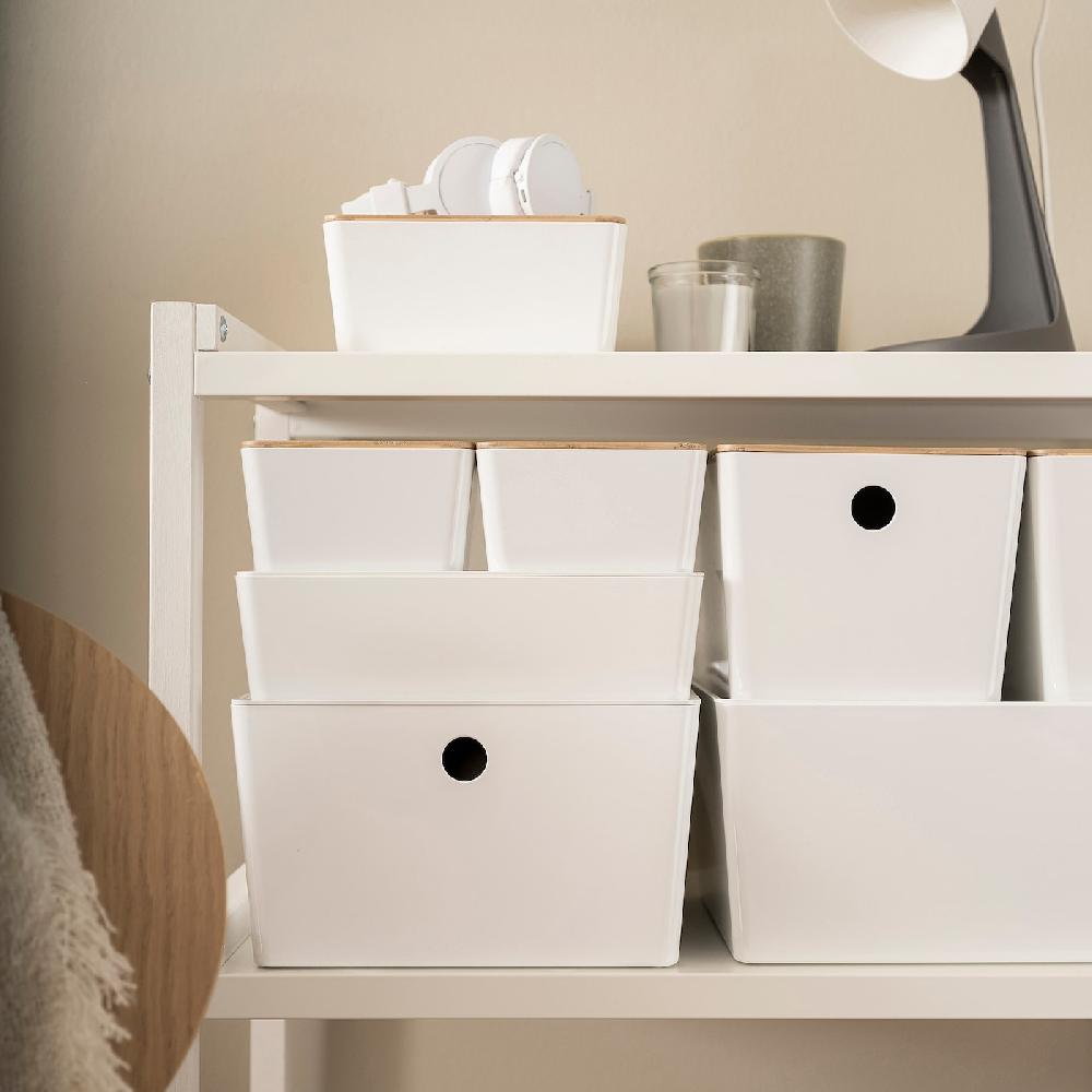 IKEA KUGGIS Contenitore Con Coperchio Bianco 18x26x8 Cm