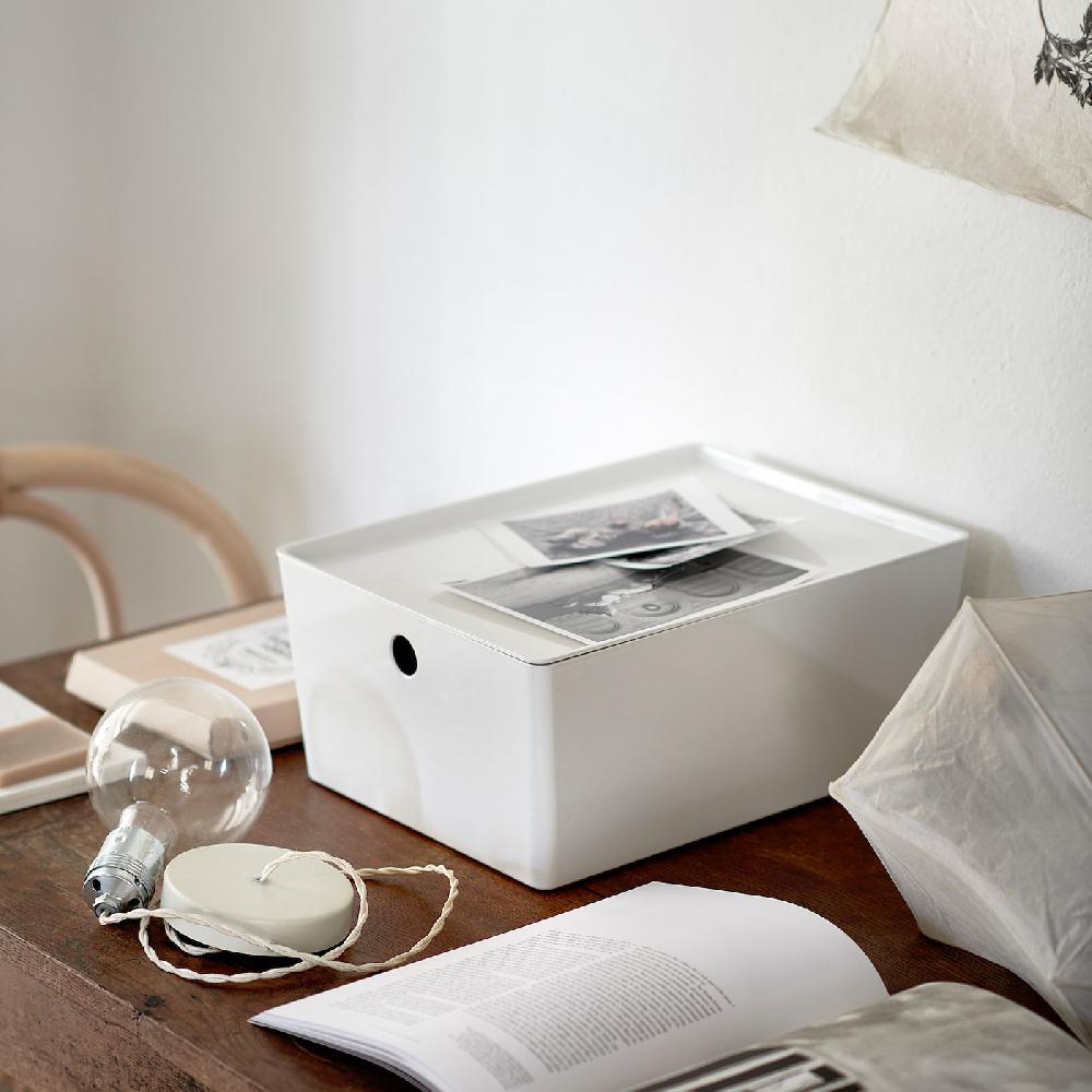 IKEA KUGGIS Contenitore Con Coperchio Bianco 26x35x15 Cm