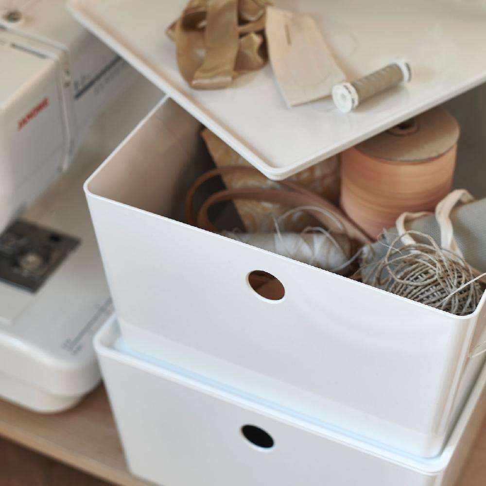IKEA KUGGIS Contenitore Con Coperchio Bianco 26x35x15 Cm