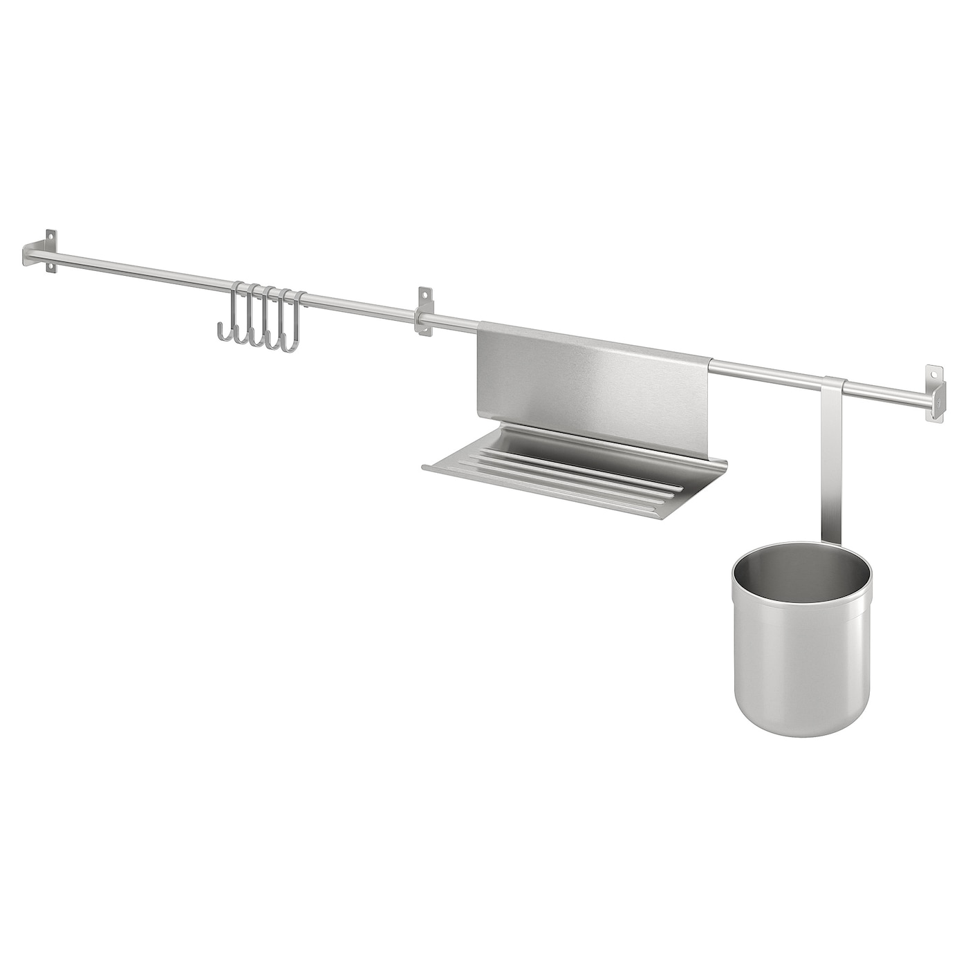 IKEA KUNGSFORS Binari/ganci/suppor tablet/contenit inox 112 cm
