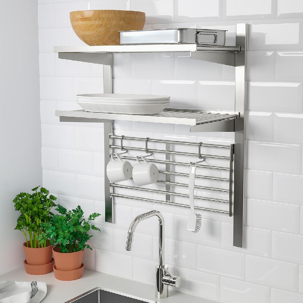 IKEA KUNGSFORS Binario c ripiano/griglia da parete inox