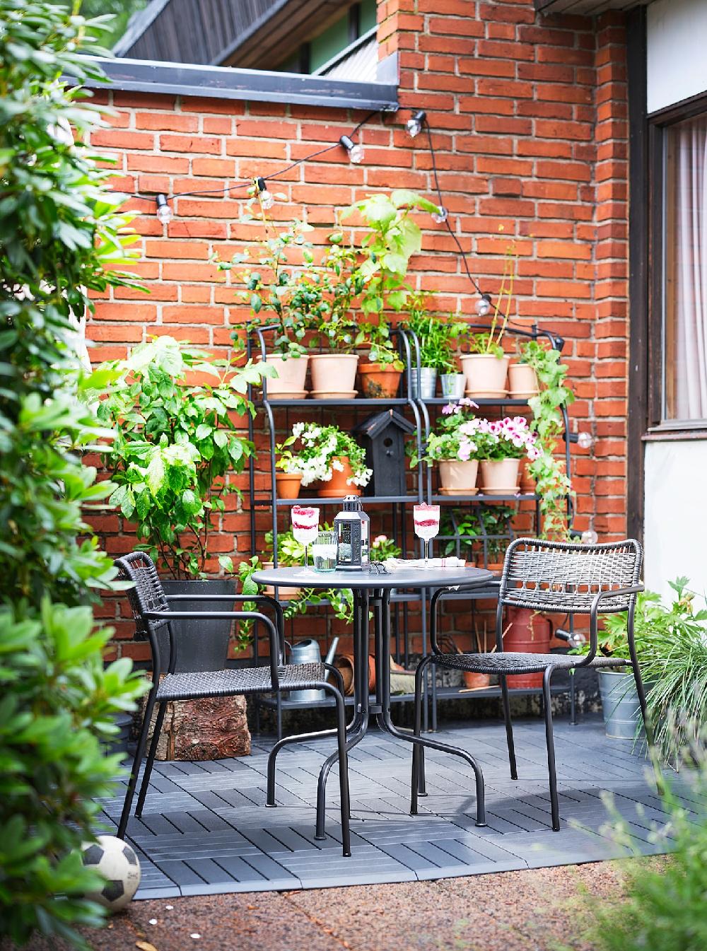 IKEA LÄCKÖ Sedia Con Braccioli Da Giardino Grigio Scuro