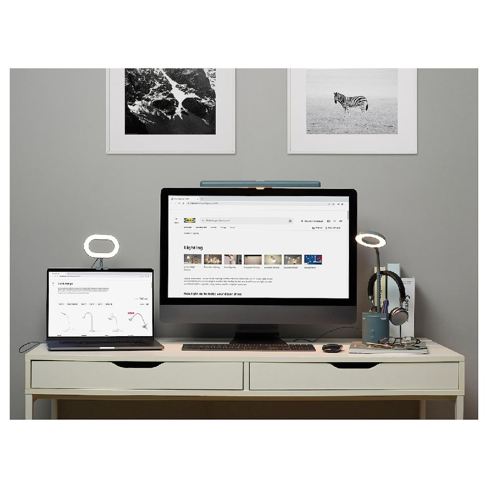IKEA LAGERGÅNG Lampada A LED Per Schermo Intensità Luminosa Regolabile/turchese