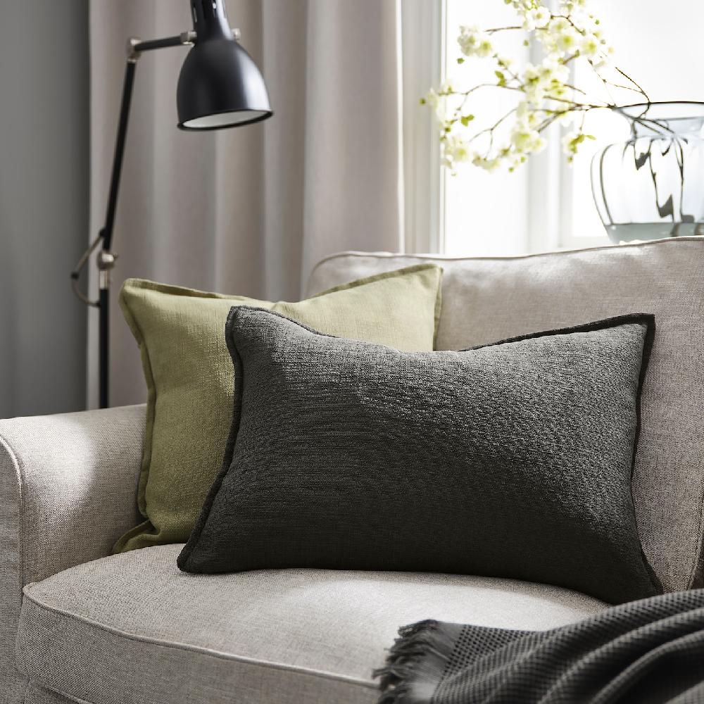 IKEA LAGERPOPPEL Fodera Per Cuscino Antracite 40x58 Cm