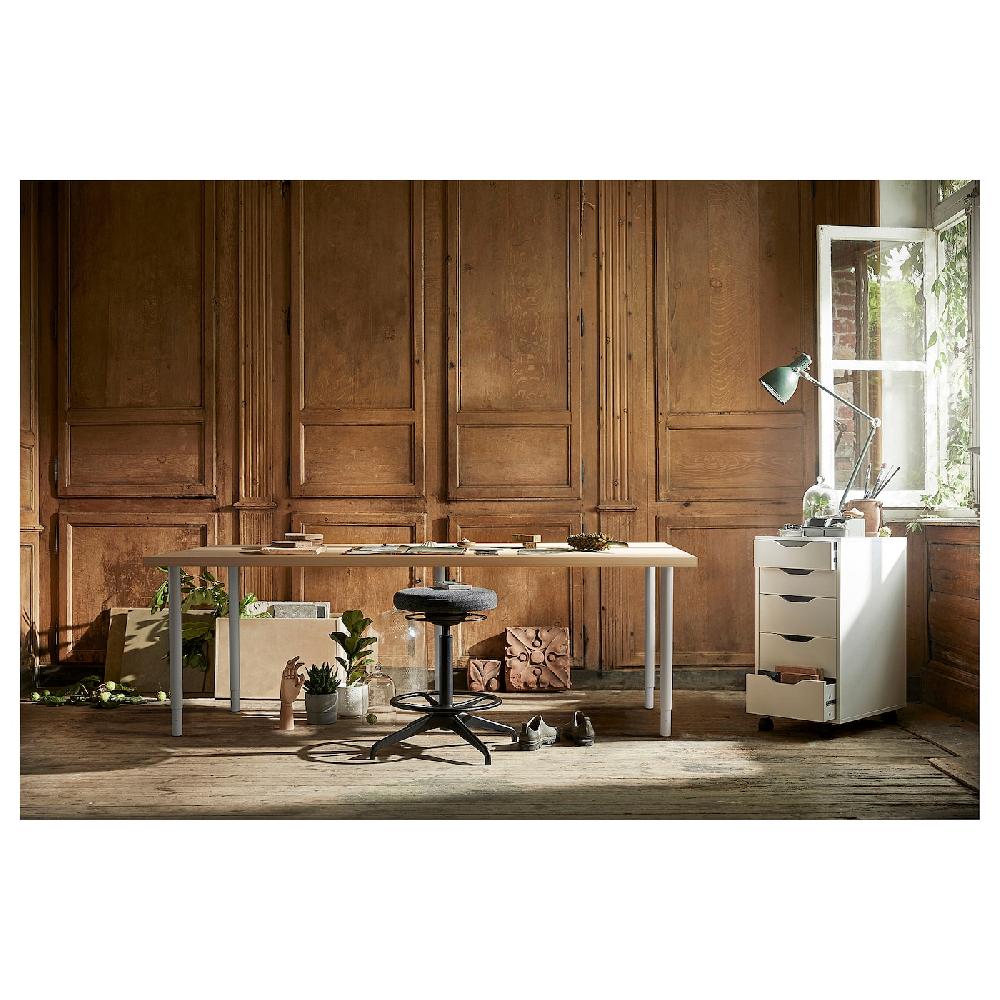 IKEA LAGKAPTEN Piano Tavolo Mordente Bianco Effetto Rovere 200x60 Cm