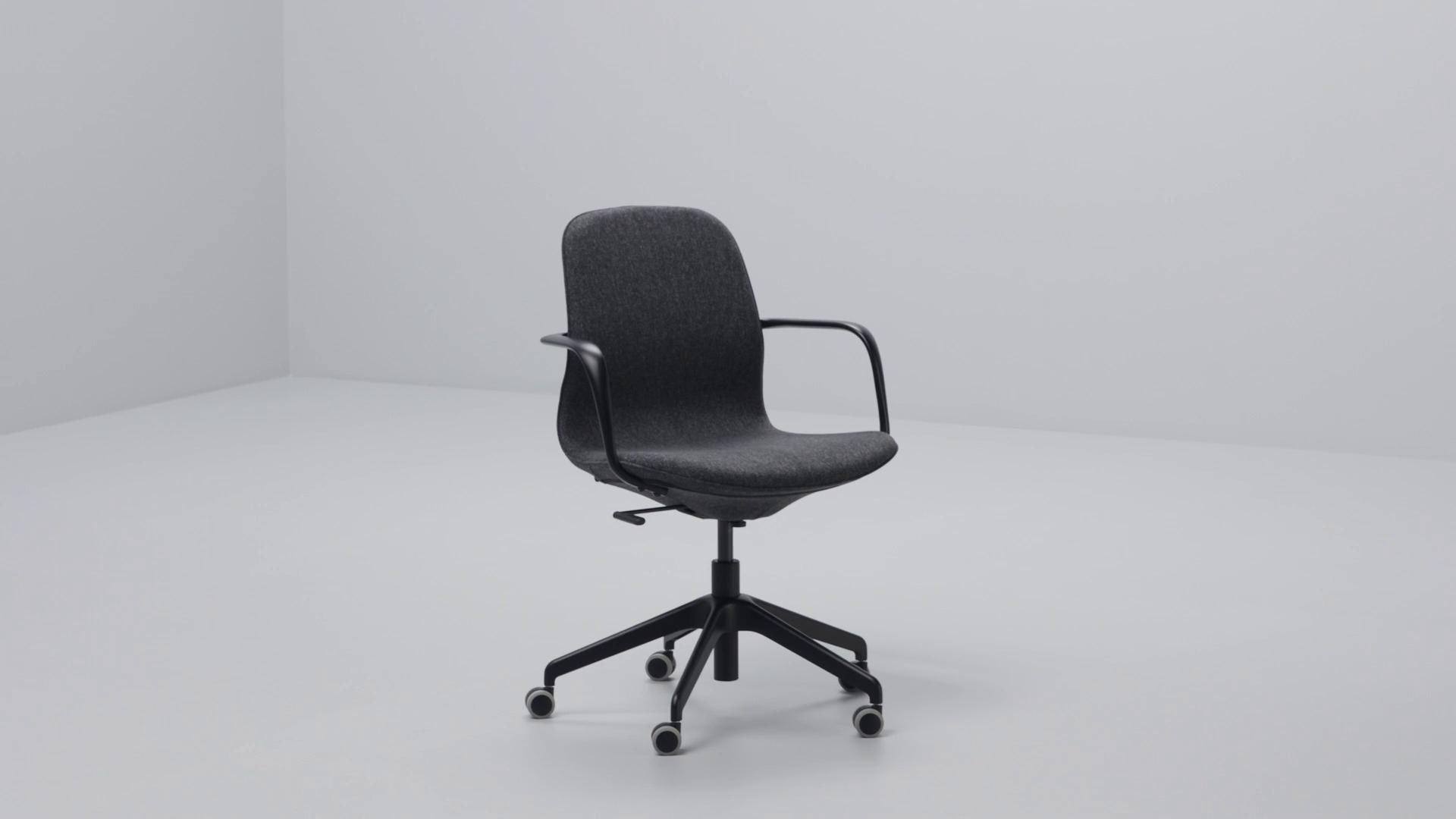 IKEA LÅNGFJÄLL Sedia Per Riunioni Con Braccioli Gunnared Beige/bianco