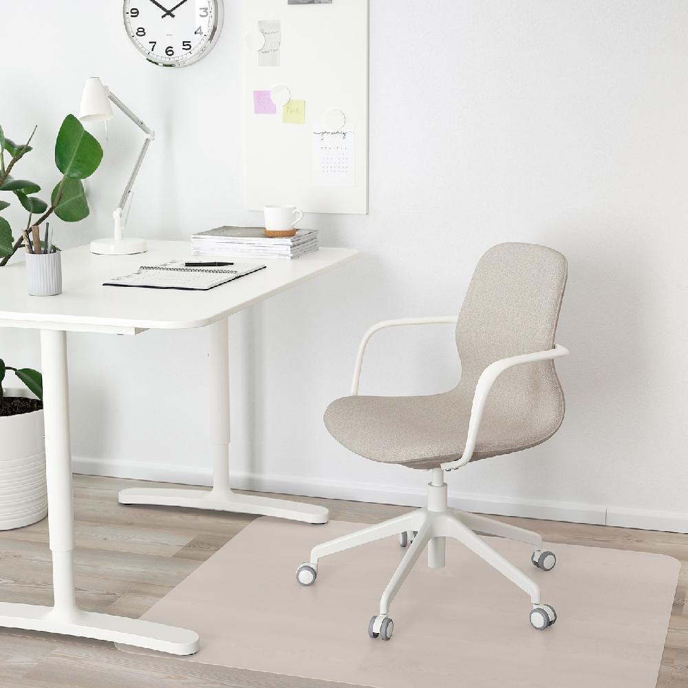 IKEA LÅNGFJÄLL Sedia Per Riunioni Con Braccioli Gunnared Beige/bianco