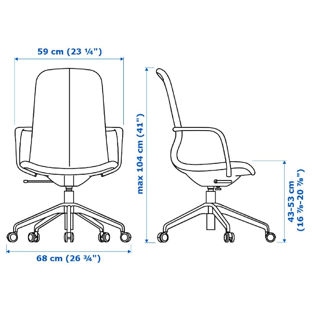 IKEA LÅNGFJÄLL Sedia Per Riunioni Con Braccioli Gunnared Beige/bianco