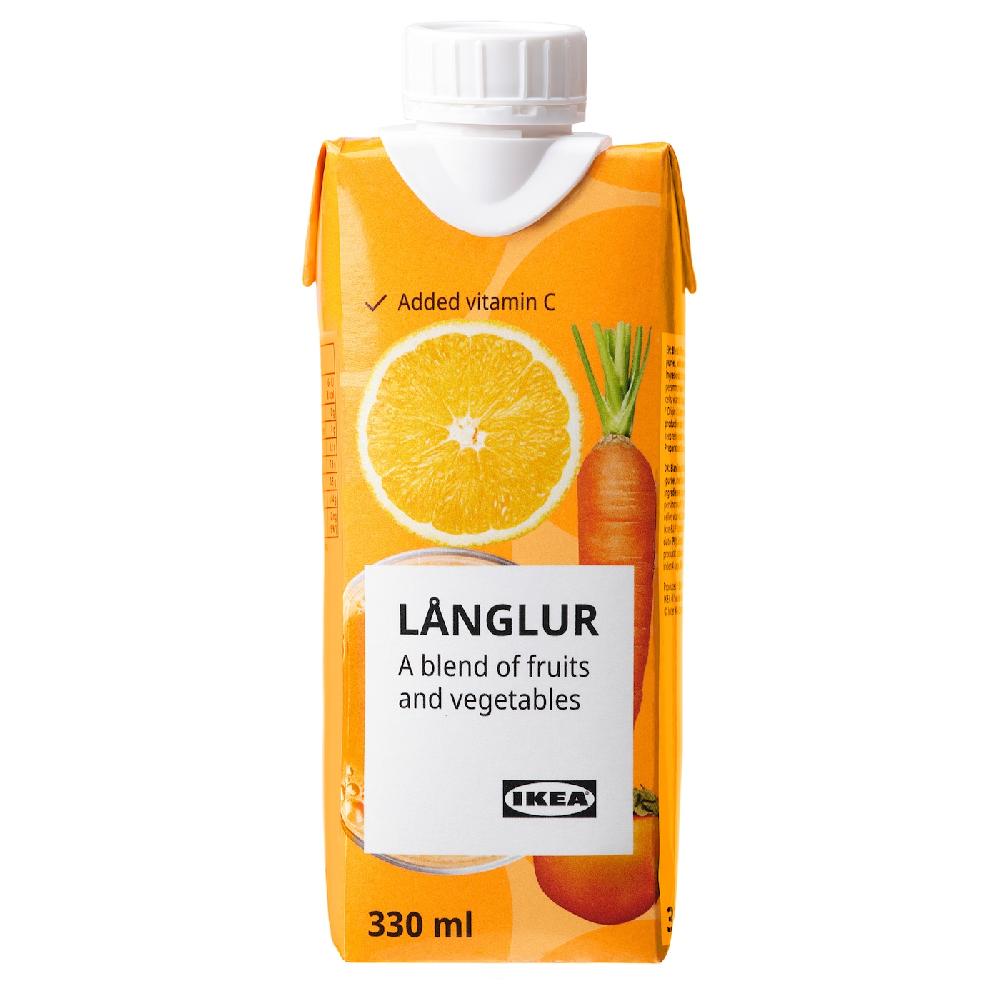 IKEA LÅNGLUR Smoothie Alla Frutta E Verdura Arancione/con Aggiunta Di Vitamina C 330 Ml