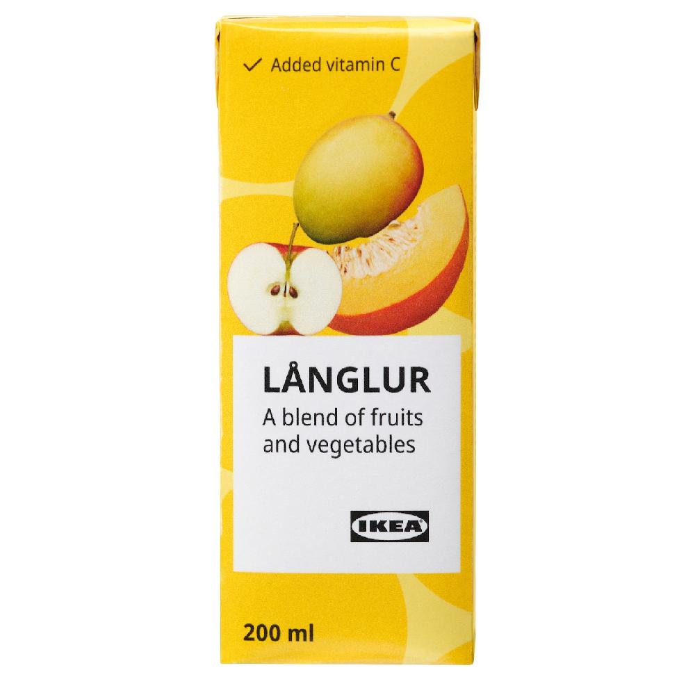 IKEA LÅNGLUR Smoothie alla frutta e verdura giallo/con aggiunta di vitamina C 200 ml