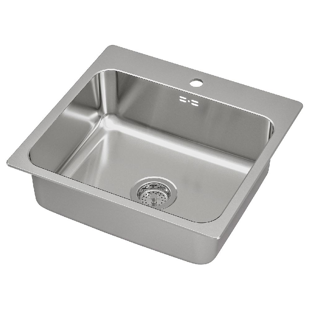 IKEA LÅNGUDDEN Lavello da incasso 1 vasca inox 56x53 cm