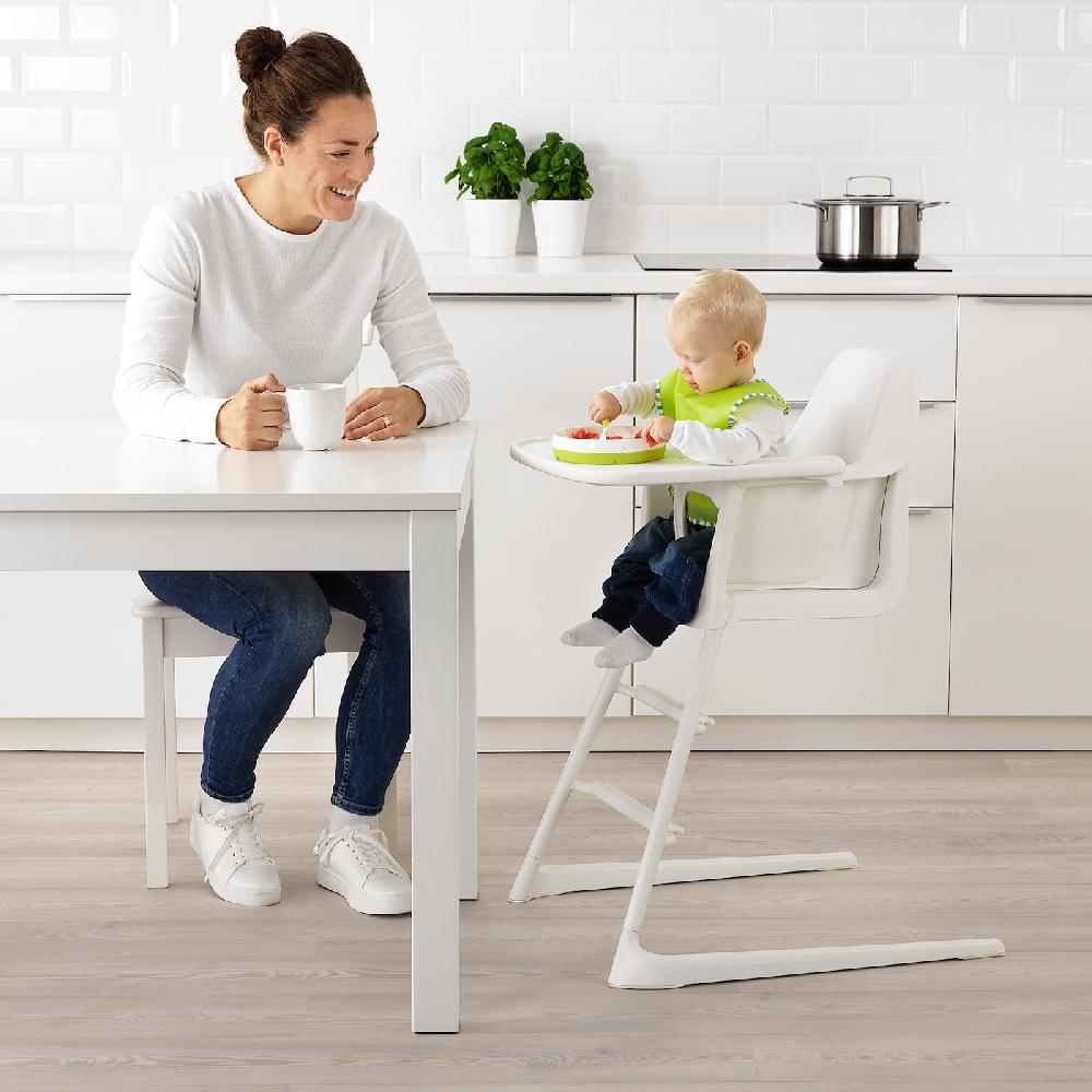 IKEA LANGUR Sedia Junior/seggiolone Con Vassoio Bianco
