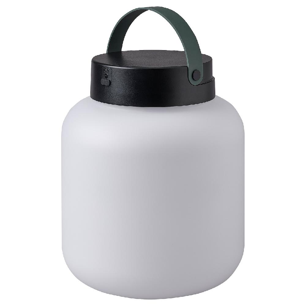 IKEA LÄNSPORT Lampada LED portatile a batteria bianco/grigio scuro 22 cm