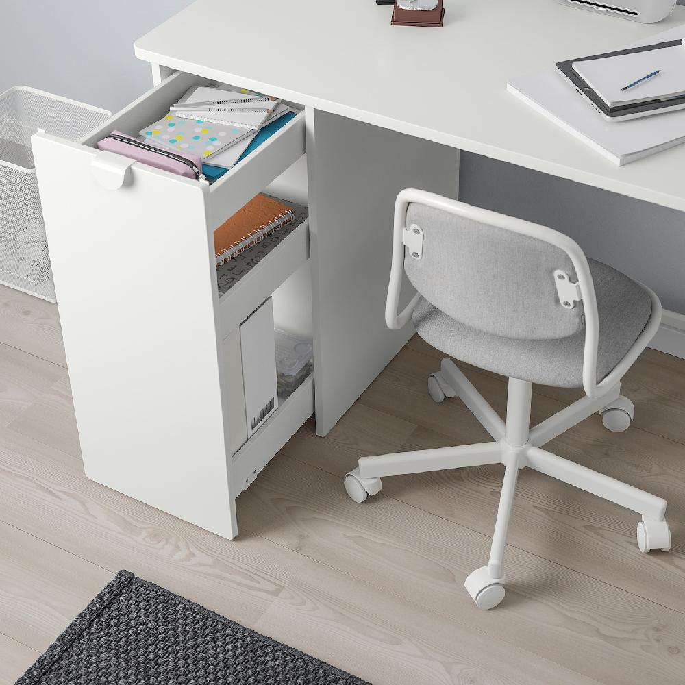 IKEA LÄRANDE Scrivania Con Elemento Estraibile Bianco 120x58 Cm