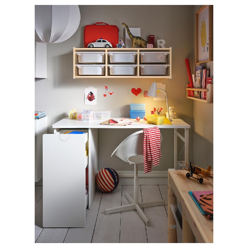 IKEA LÄRANDE Scrivania Con Elemento Estraibile Bianco 120x58 Cm
