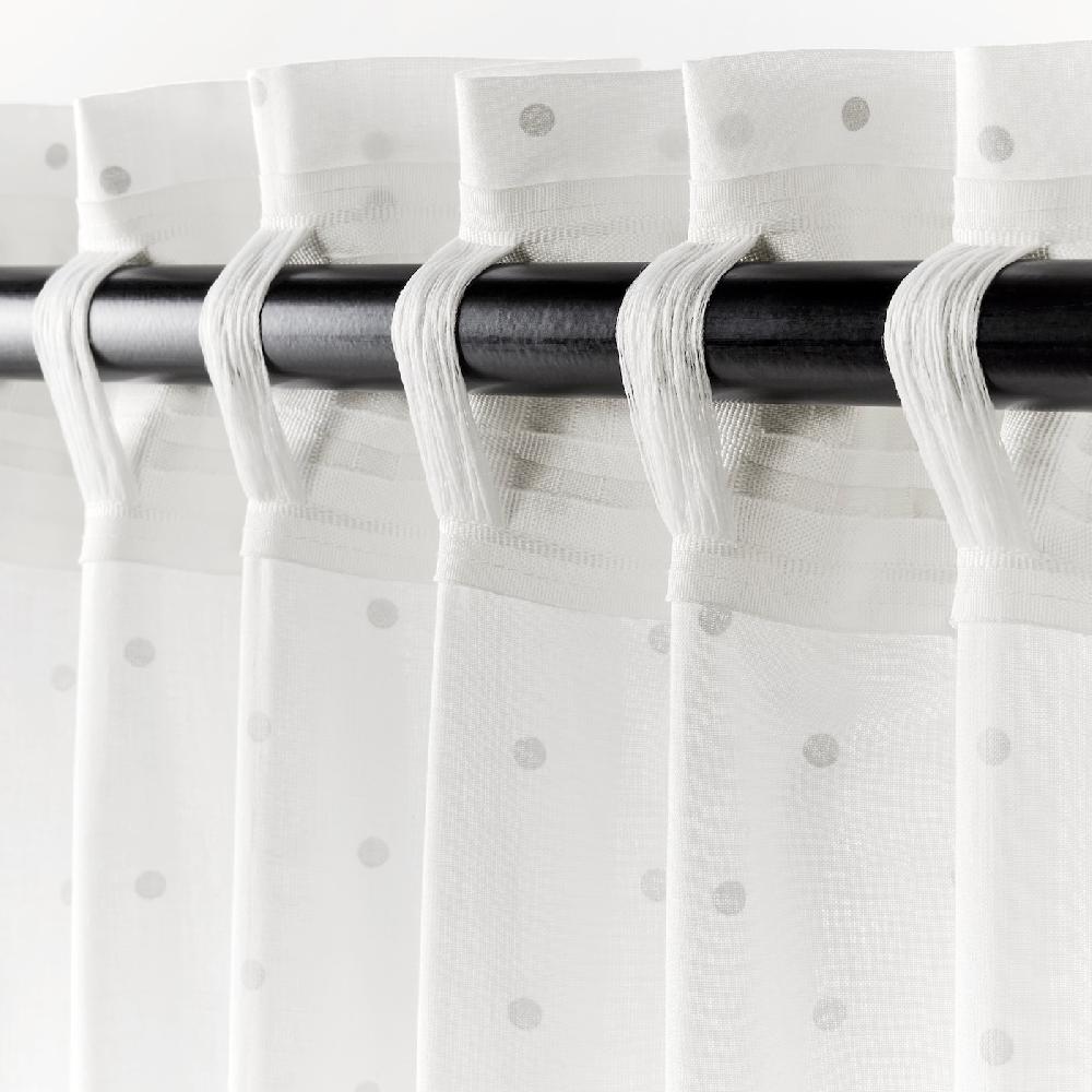IKEA LEN Tenda Con Bracciale 2 Teli A Pois/bianco 120x300 Cm