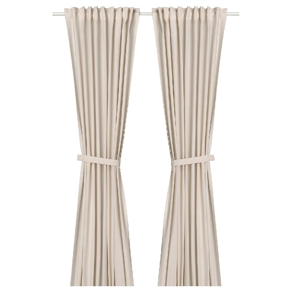 IKEA LENDA Tenda con bracciale 2 teli con nastro arricciatende/bianco sporco 140x300 cm
