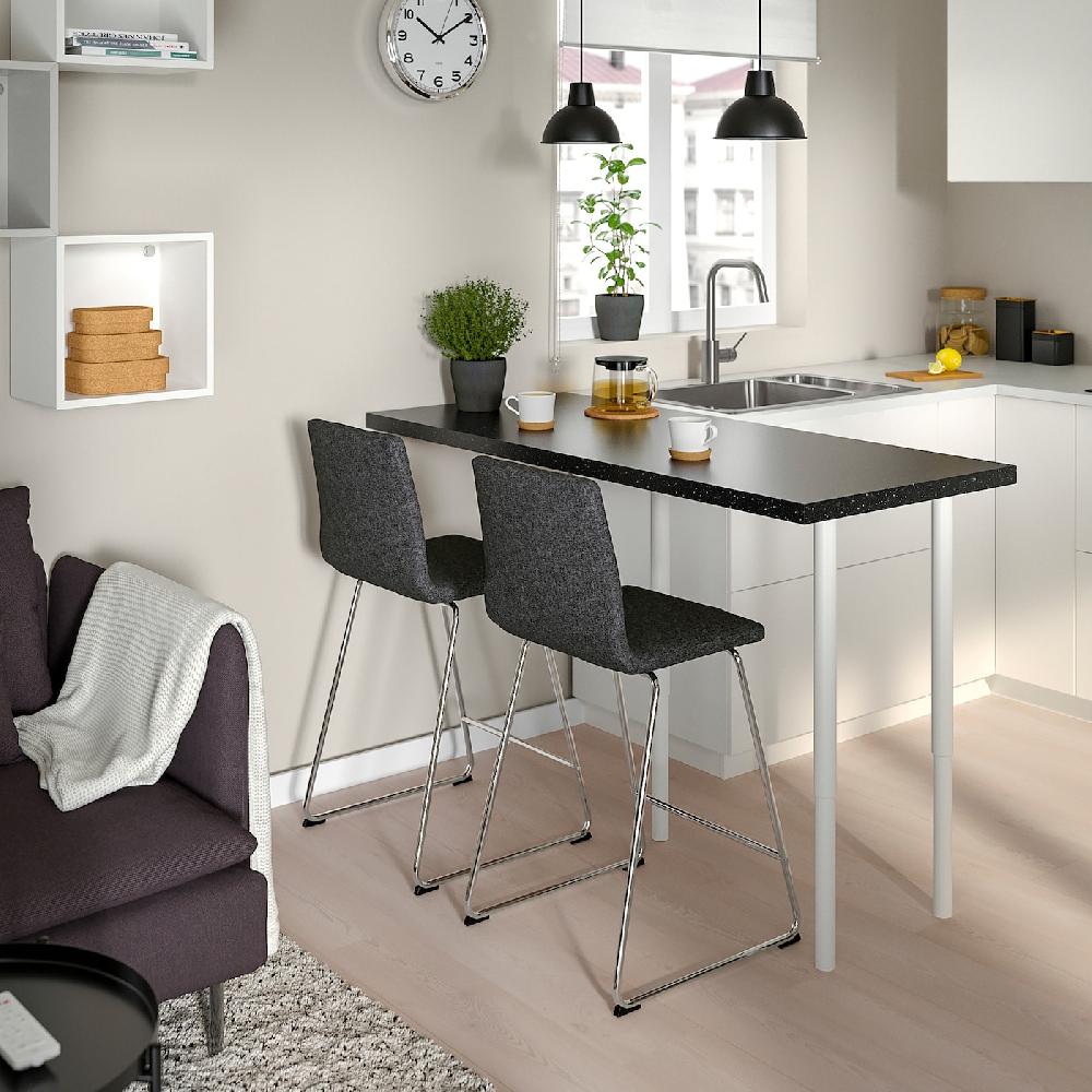 IKEA LILLÅNÄS Sgabello Bar Cromato/Gunnared Grigio Scuro 63 Cm