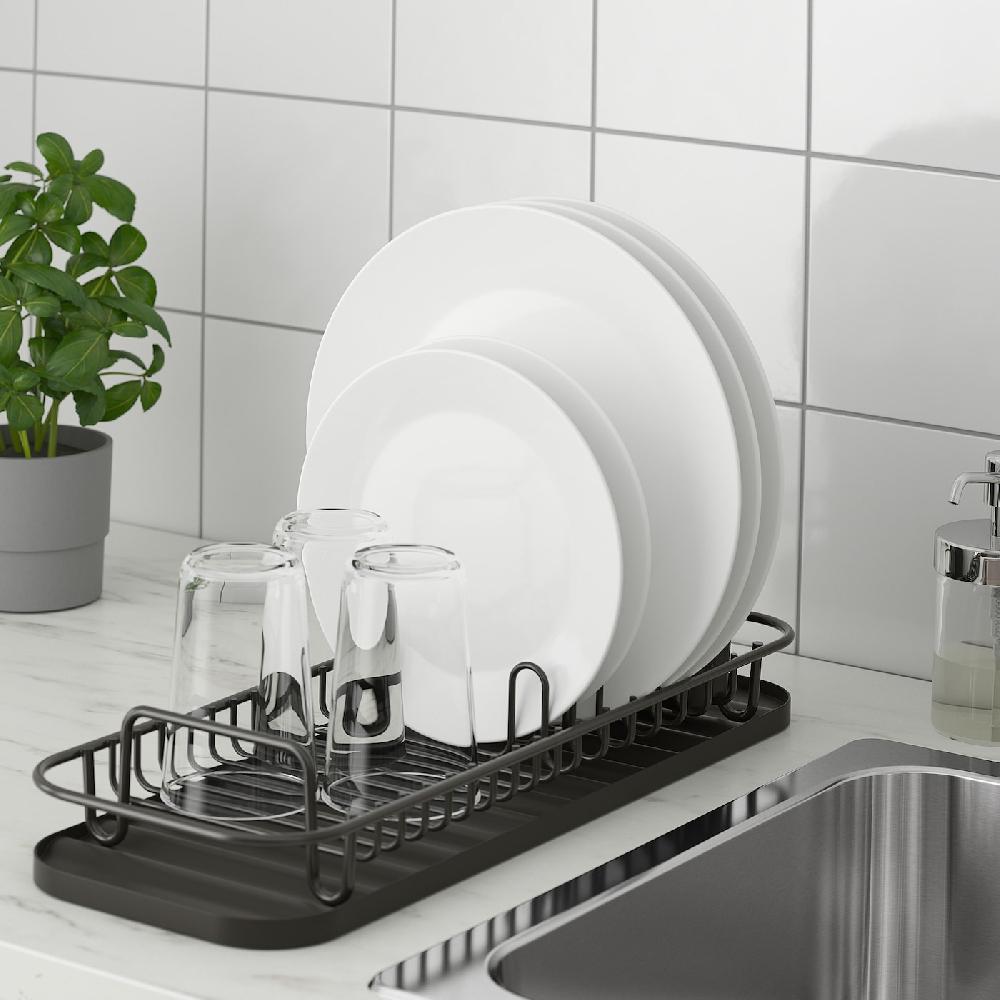 IKEA LILLHAVET Scolapiatti Multifunzionale Antracite