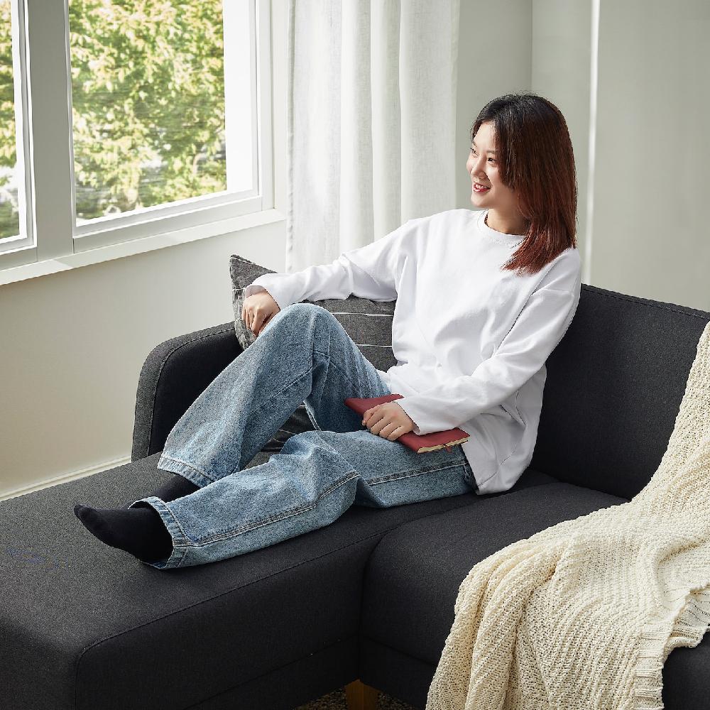 IKEA LINANÄS Divano A 3 Posti Con Chaise-longue/Vissle Grigio Scuro